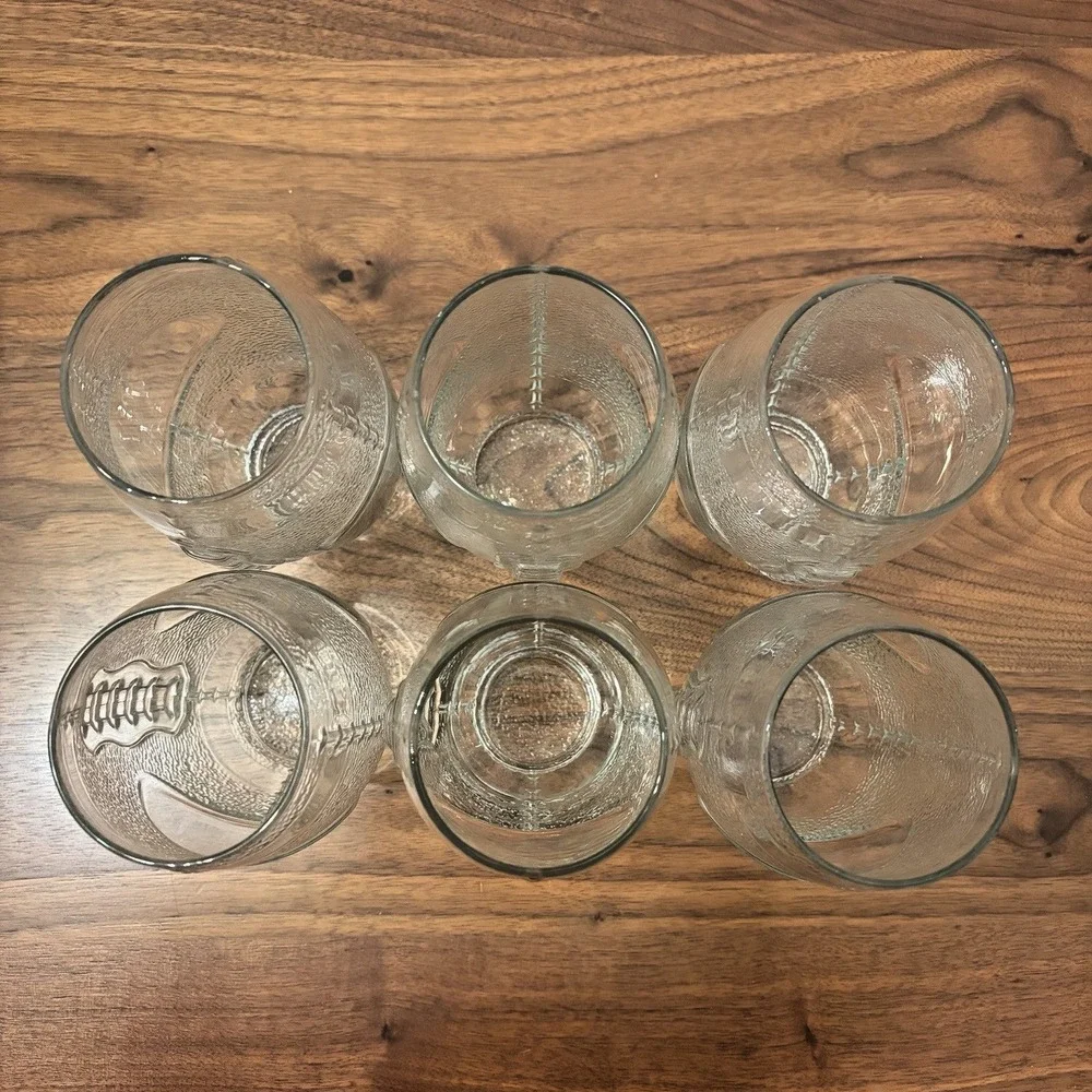 Set of 6 Libbey Football Shaped NFL Clear Beer Bar Glasses - Water Glass - 23oz